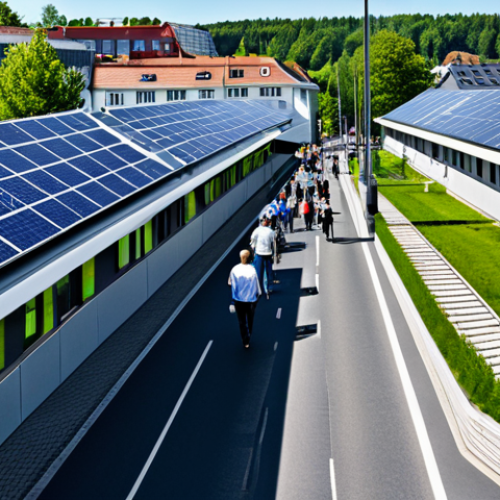 대체에너지의 가격 경쟁력 - **

"A modern German cityscape, featuring solar panels on rooftops and wind turbines in the distance...