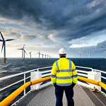 대체에너지의 글로벌 동향 - Offshore Wind Farm**

"A vast offshore wind farm in the North Sea, turbines extending into the horiz...
