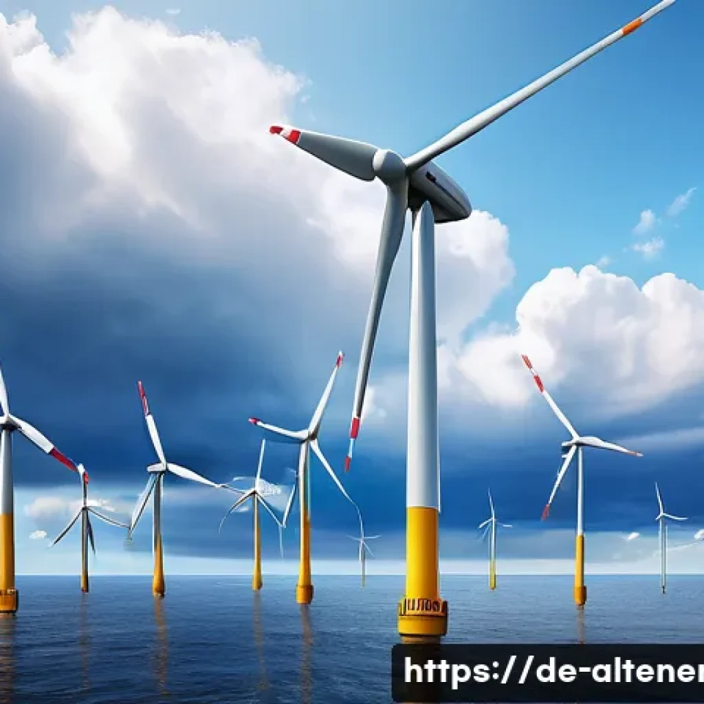 해상 풍력 발전 - A highly detailed, realistic offshore wind turbine scene during daylight with advanced carbon-fiber ...