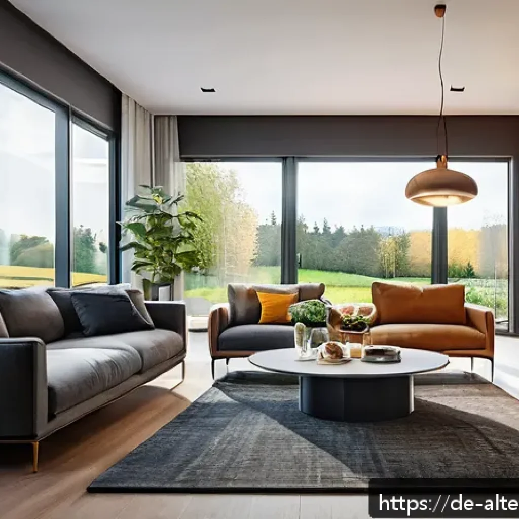에너지 절약 기술 - A modern German living room equipped with a sophisticated smart-home